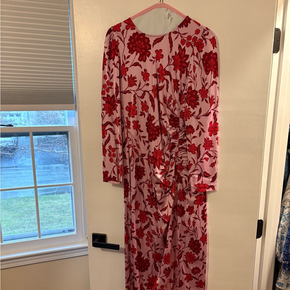 Ann Taylor Pink Dress with Red Floral Print